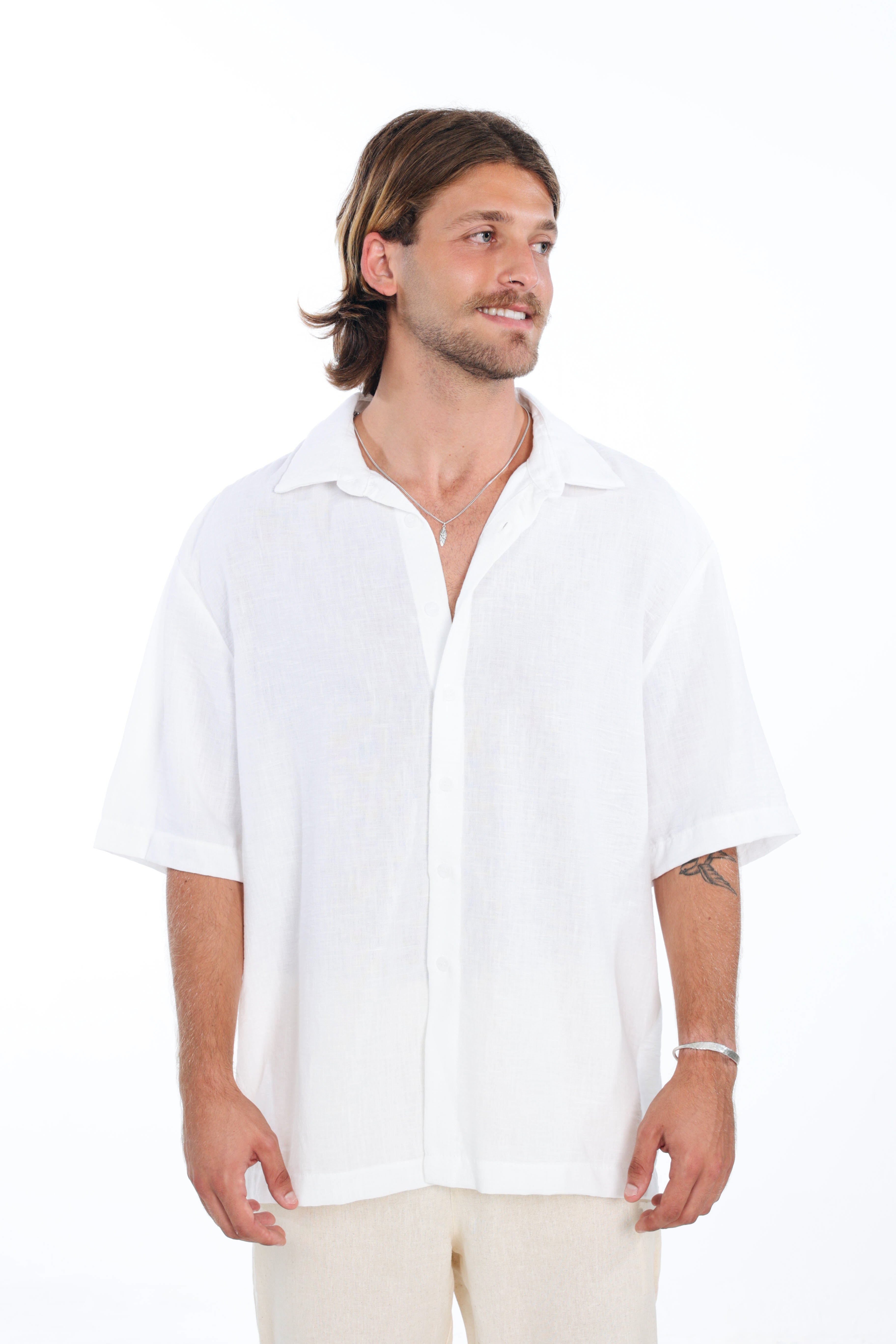 White Linen Oversized Shirt