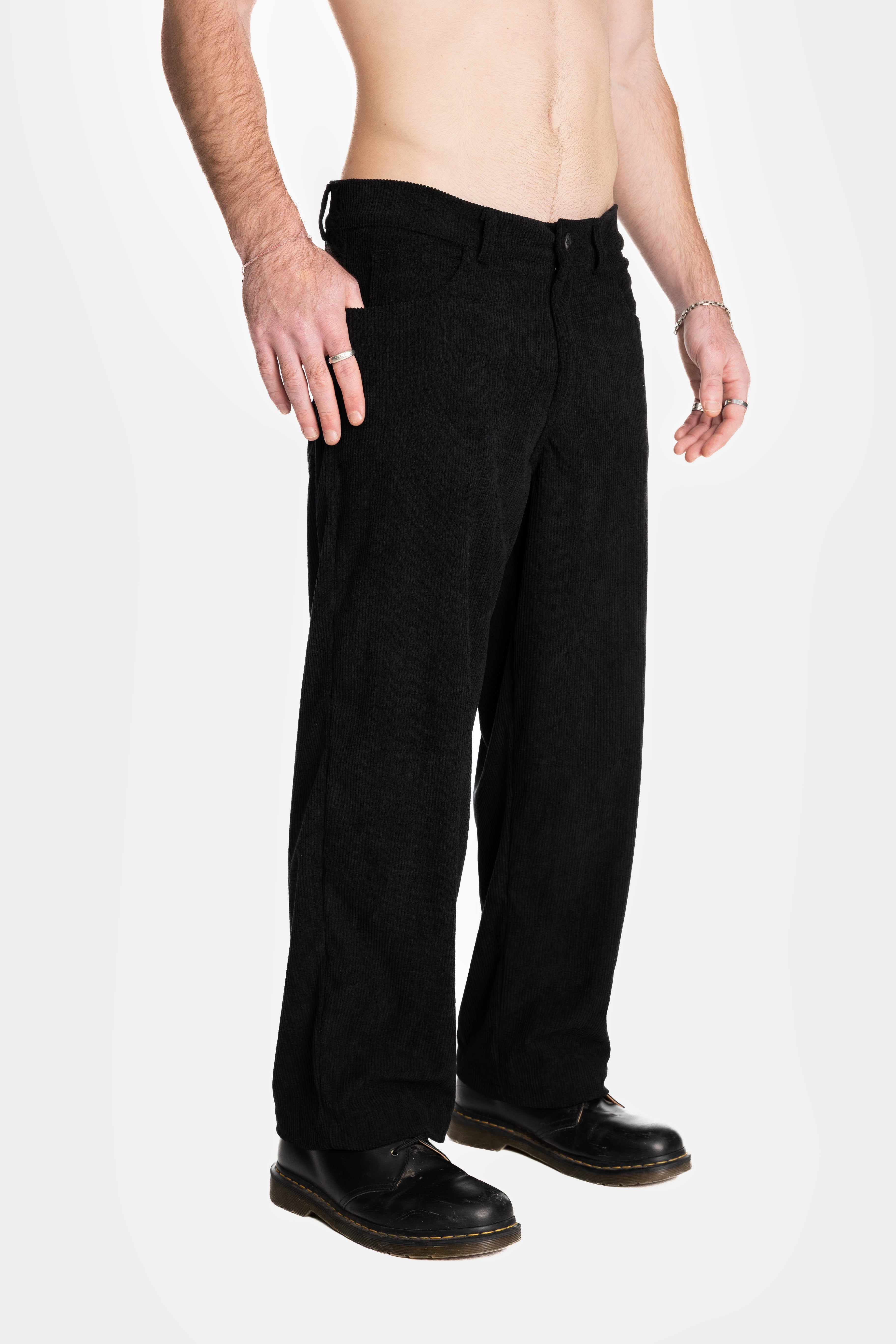 Black Wide Leg Corduroy Pants