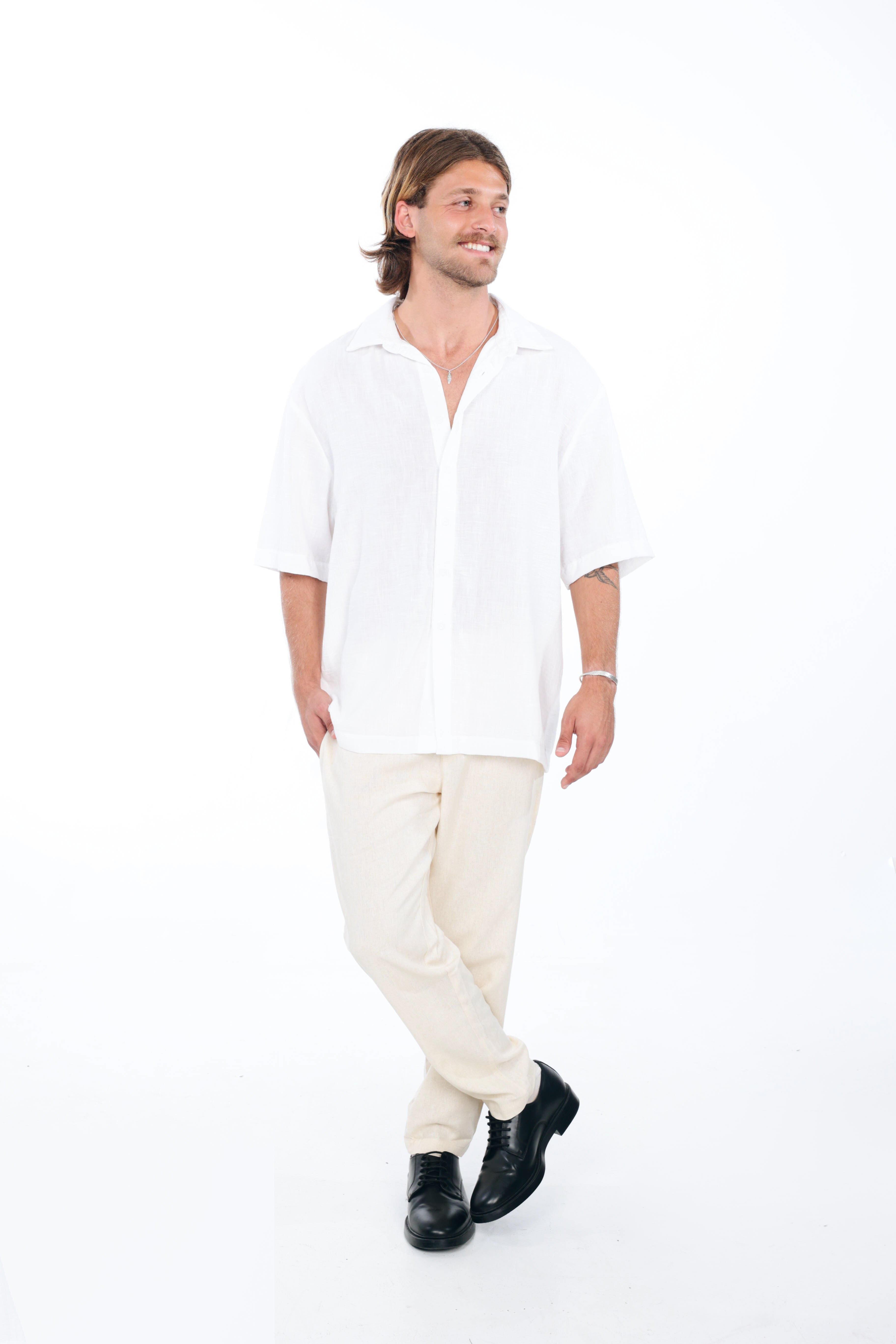 White Linen Oversized Shirt
