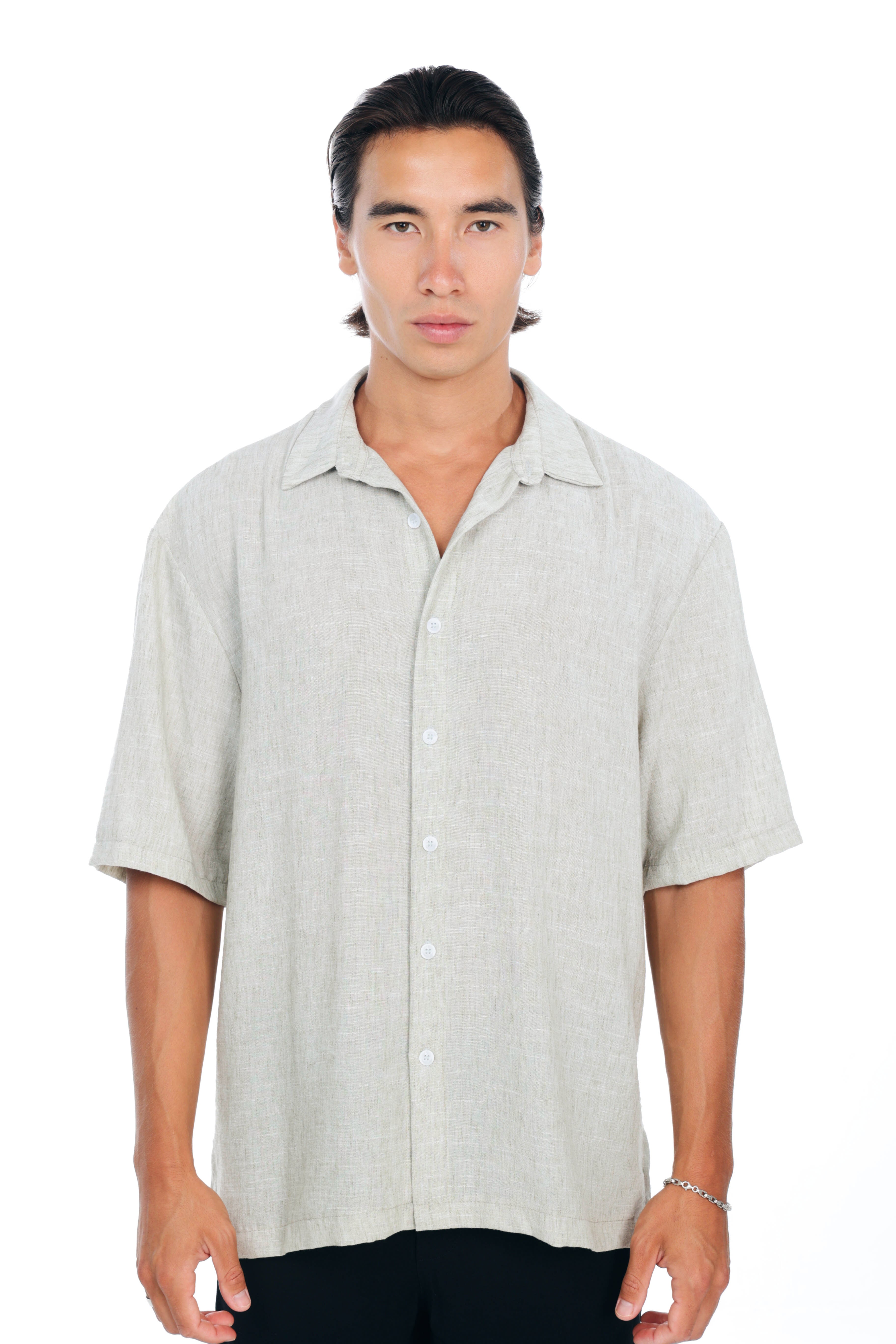 Green Oversized Linen Shirt