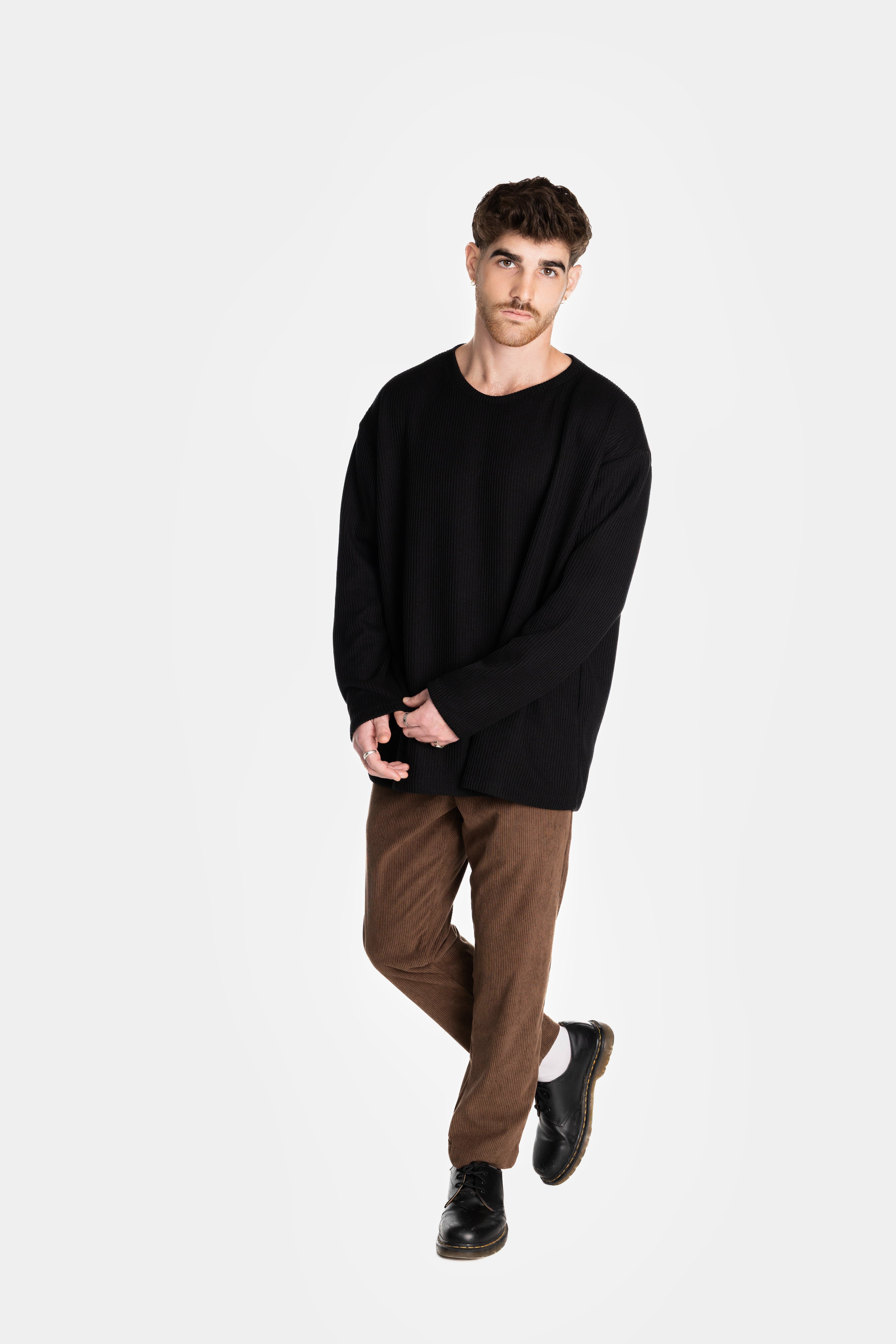 Black Knit Oversized Sweater