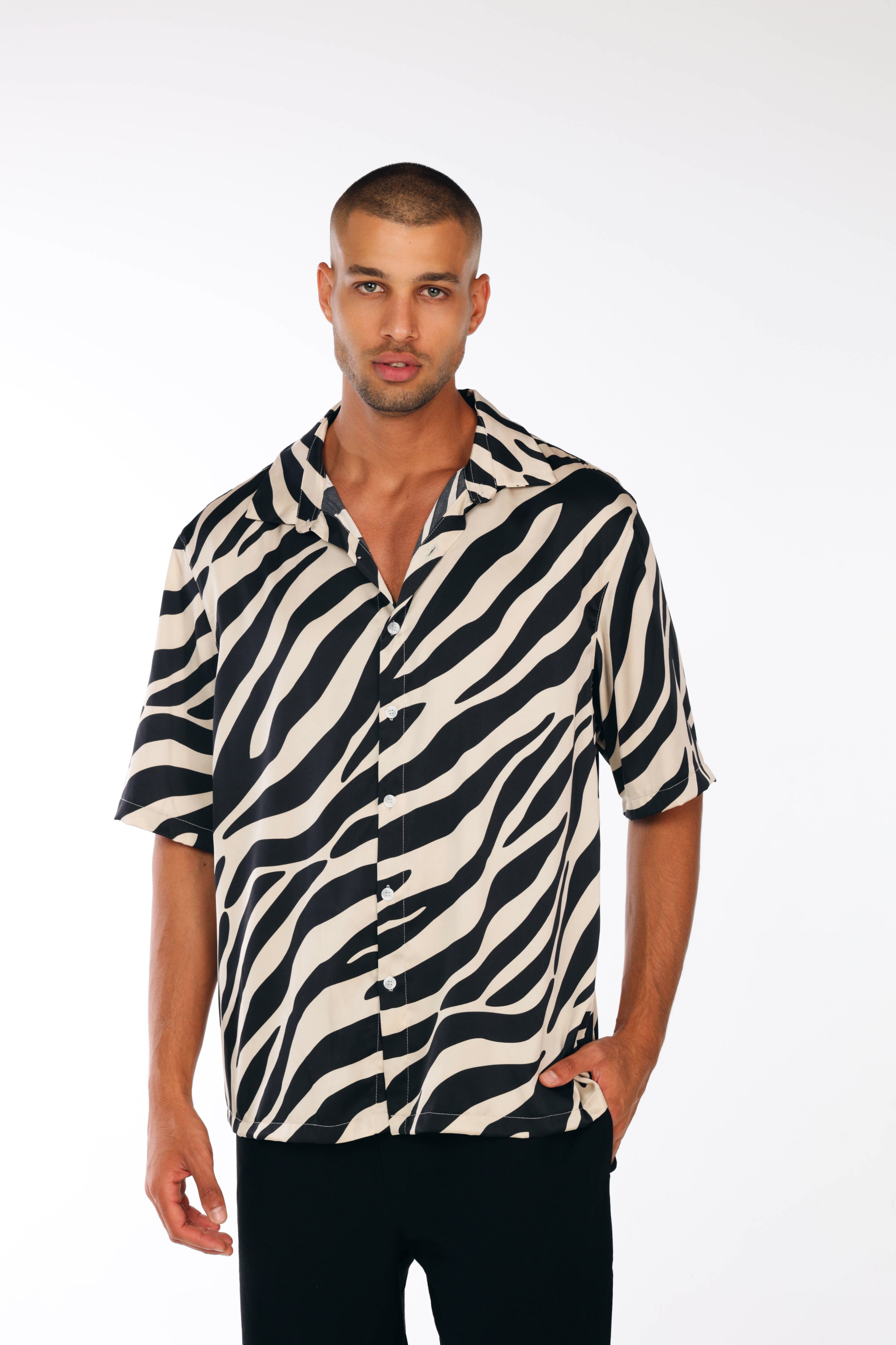 Zebra oversized  shirt print