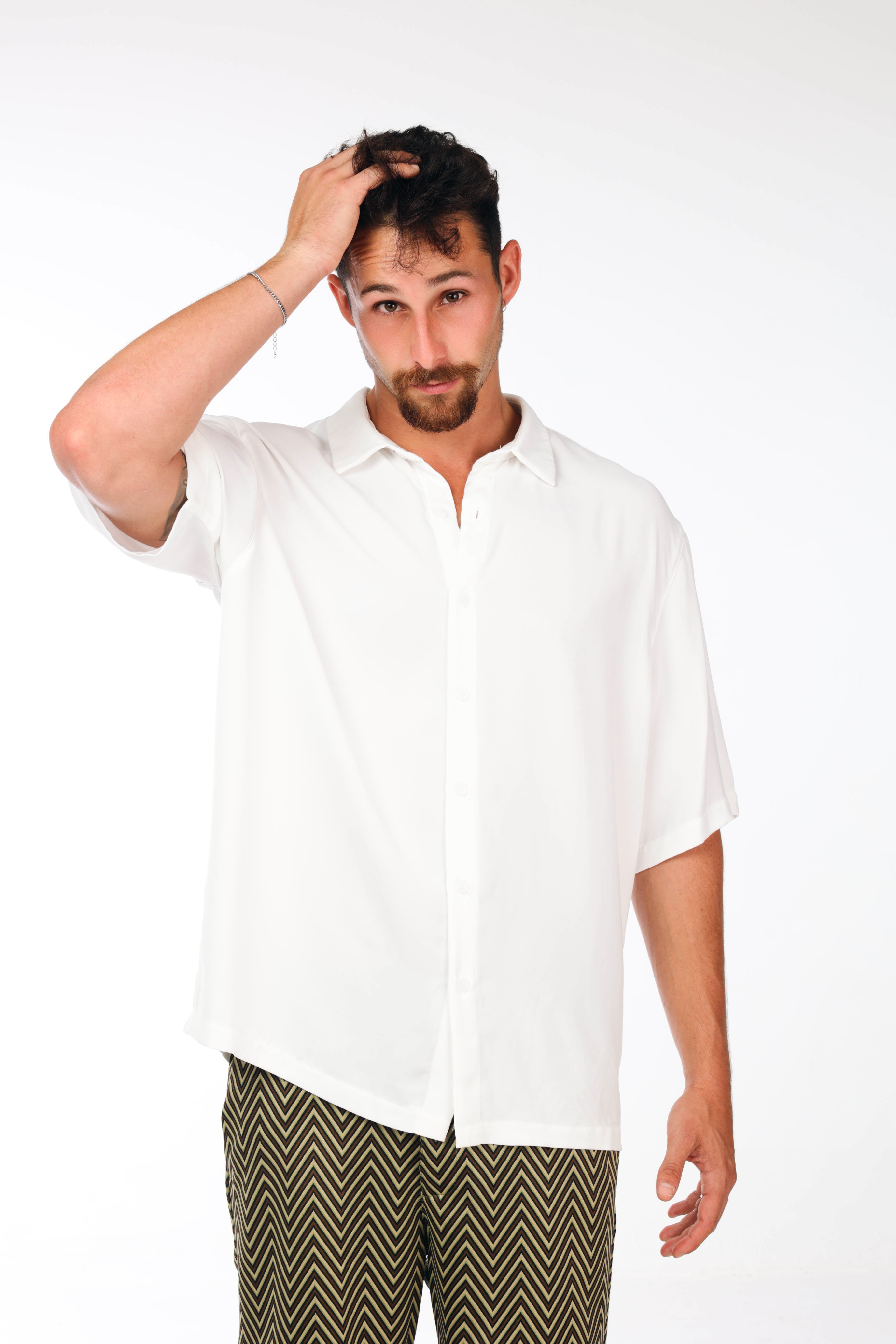 white oversized  shirt