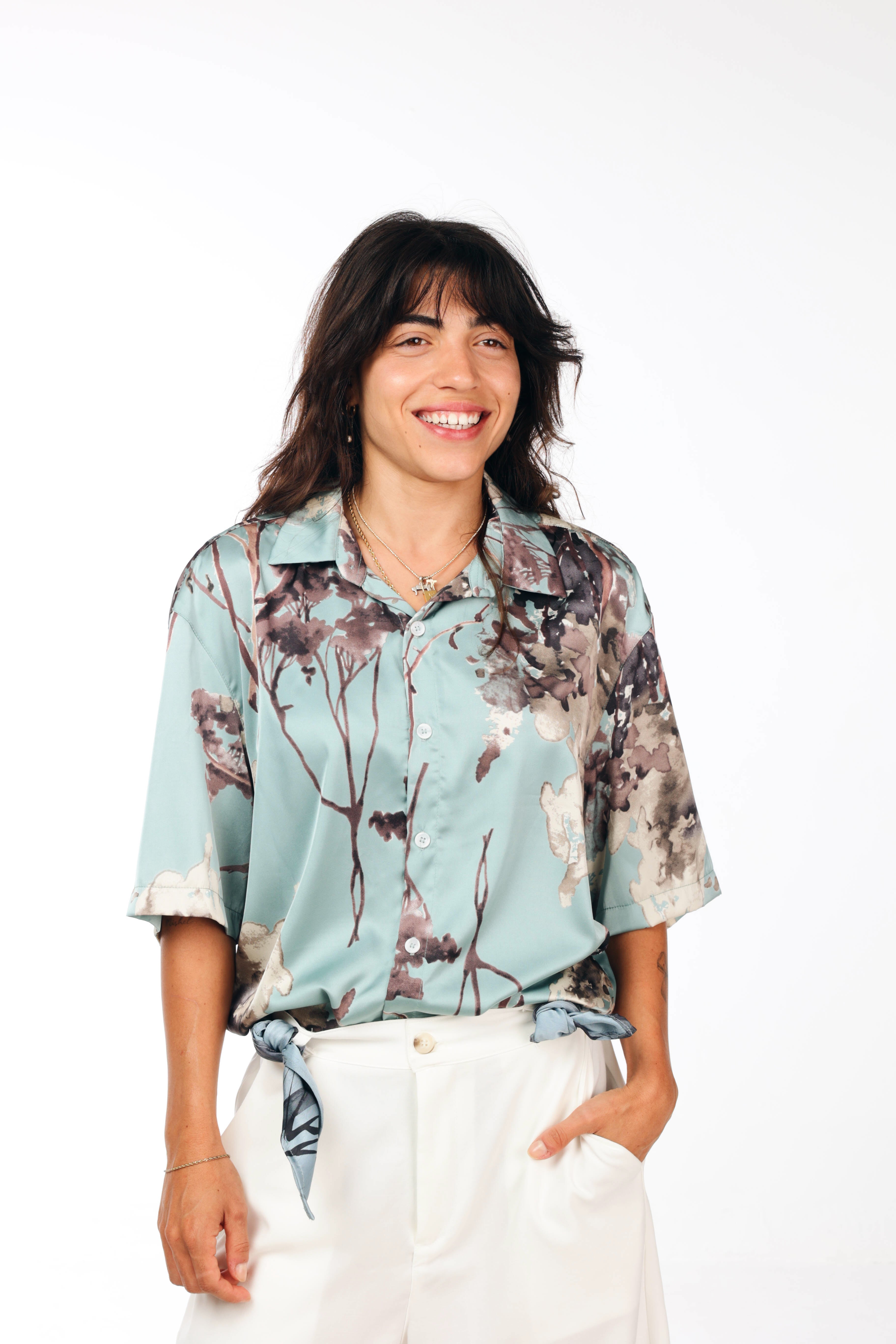Kyoto Breeze oversized  shirt print