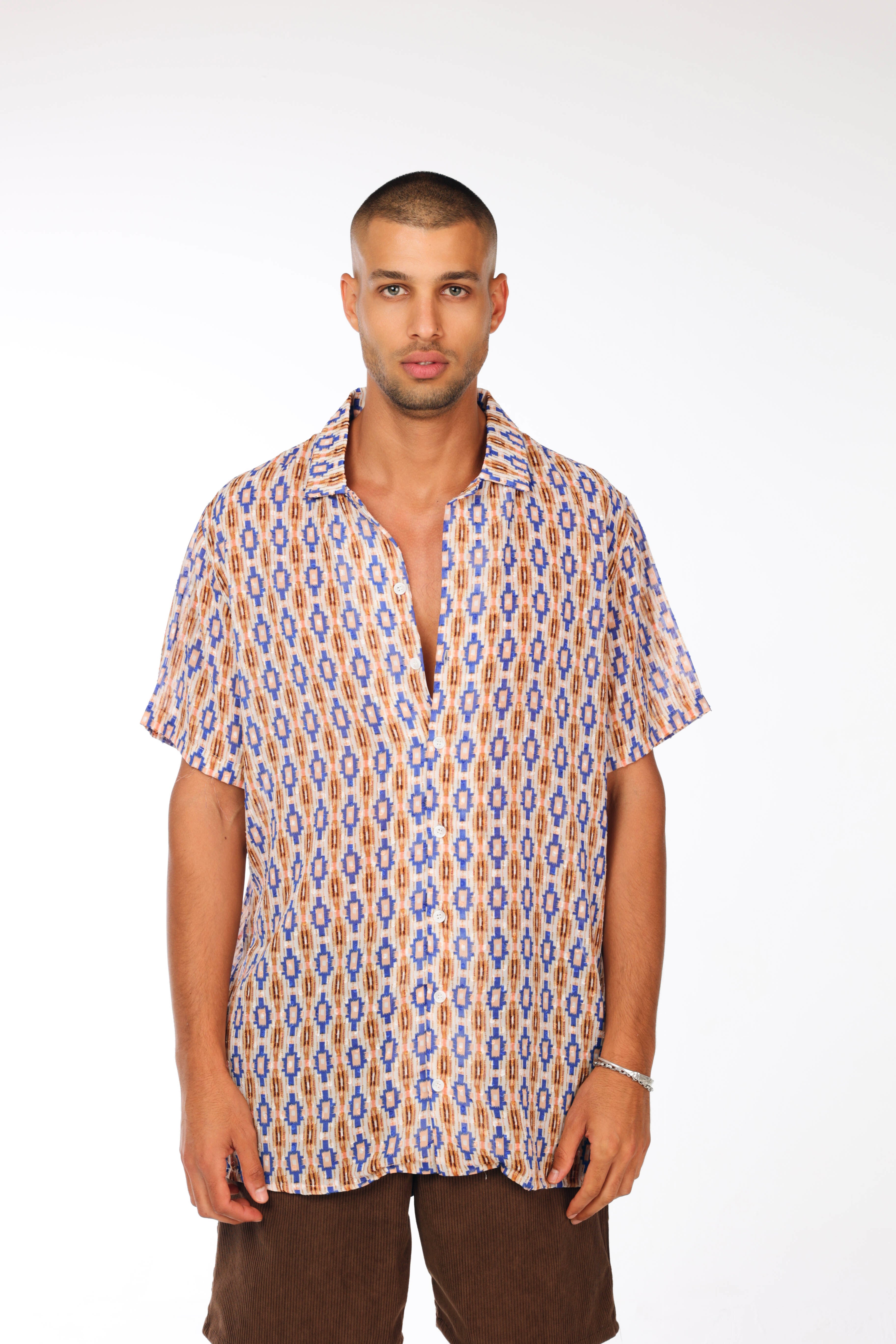 Transparent colorful printed shirt