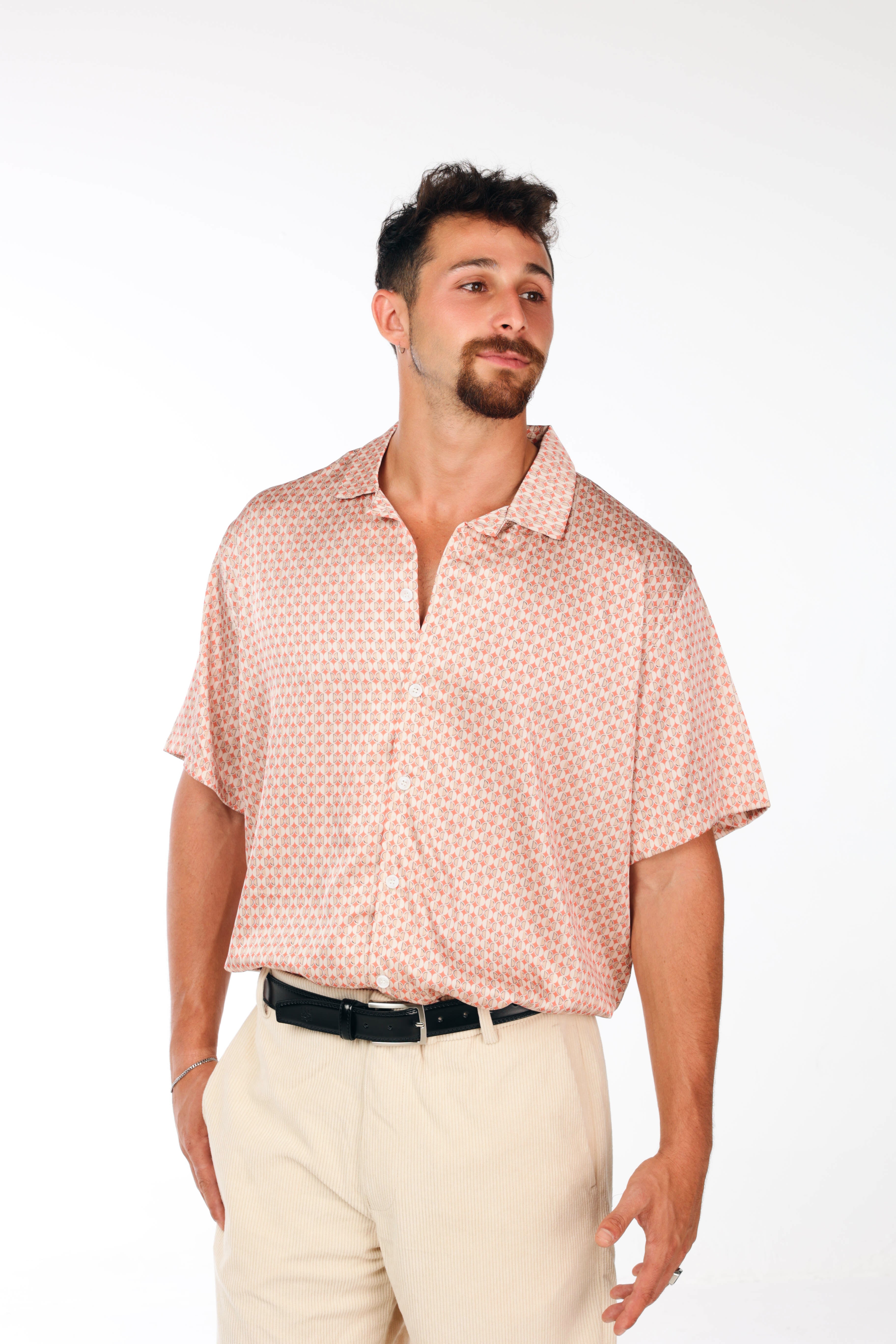 Orange printed shirt