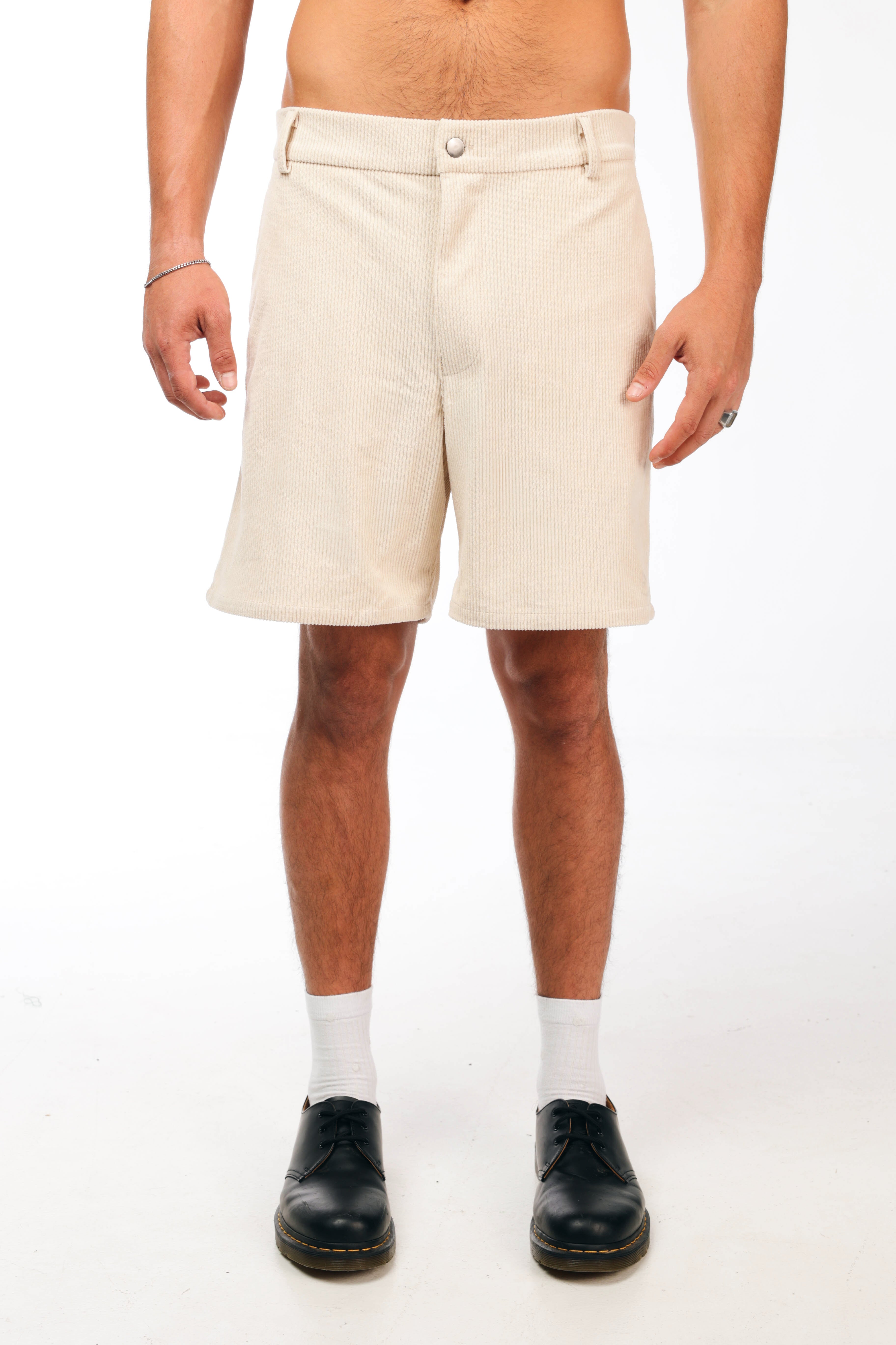 Cream corduroy short