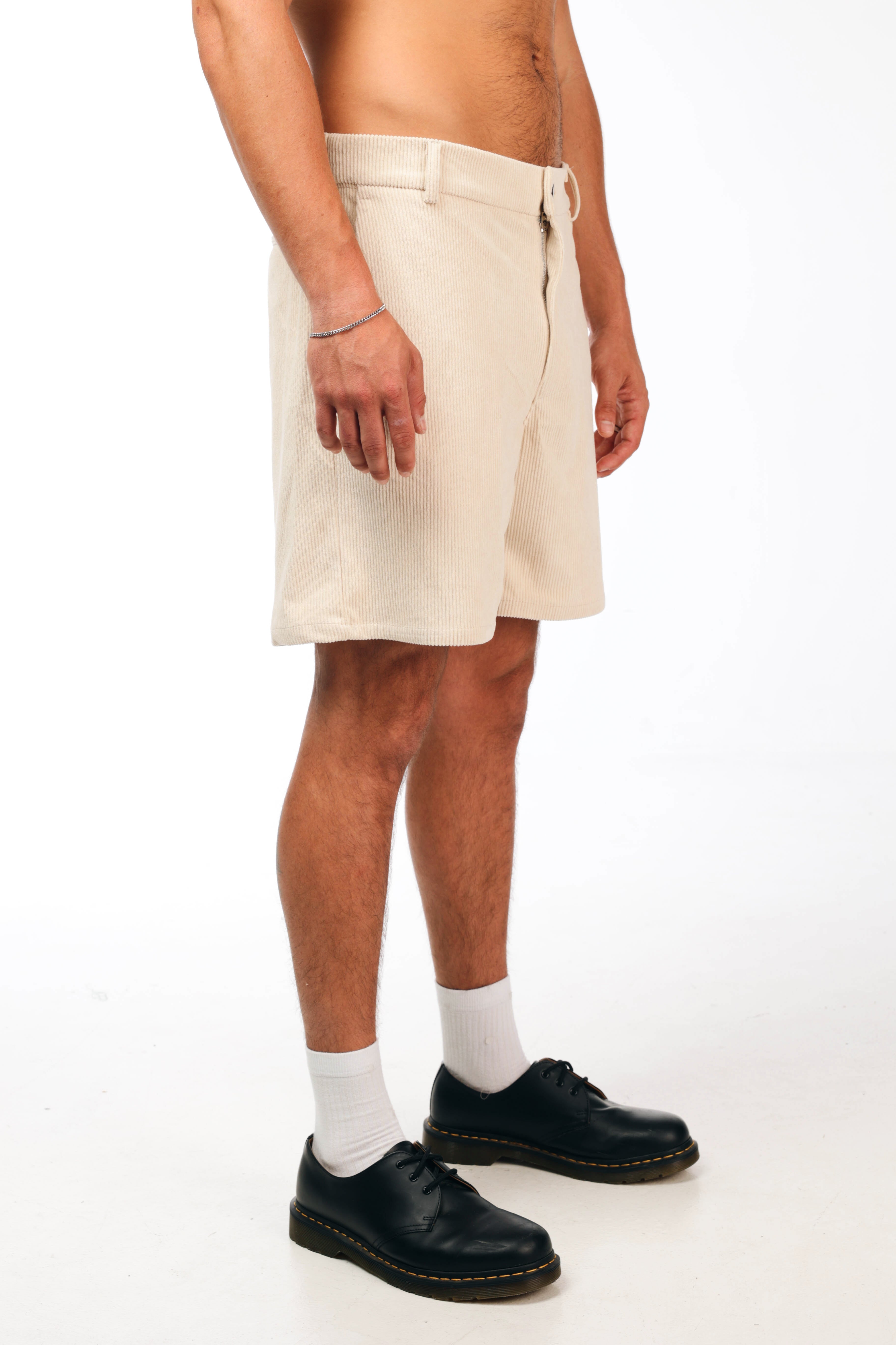 Cream corduroy short