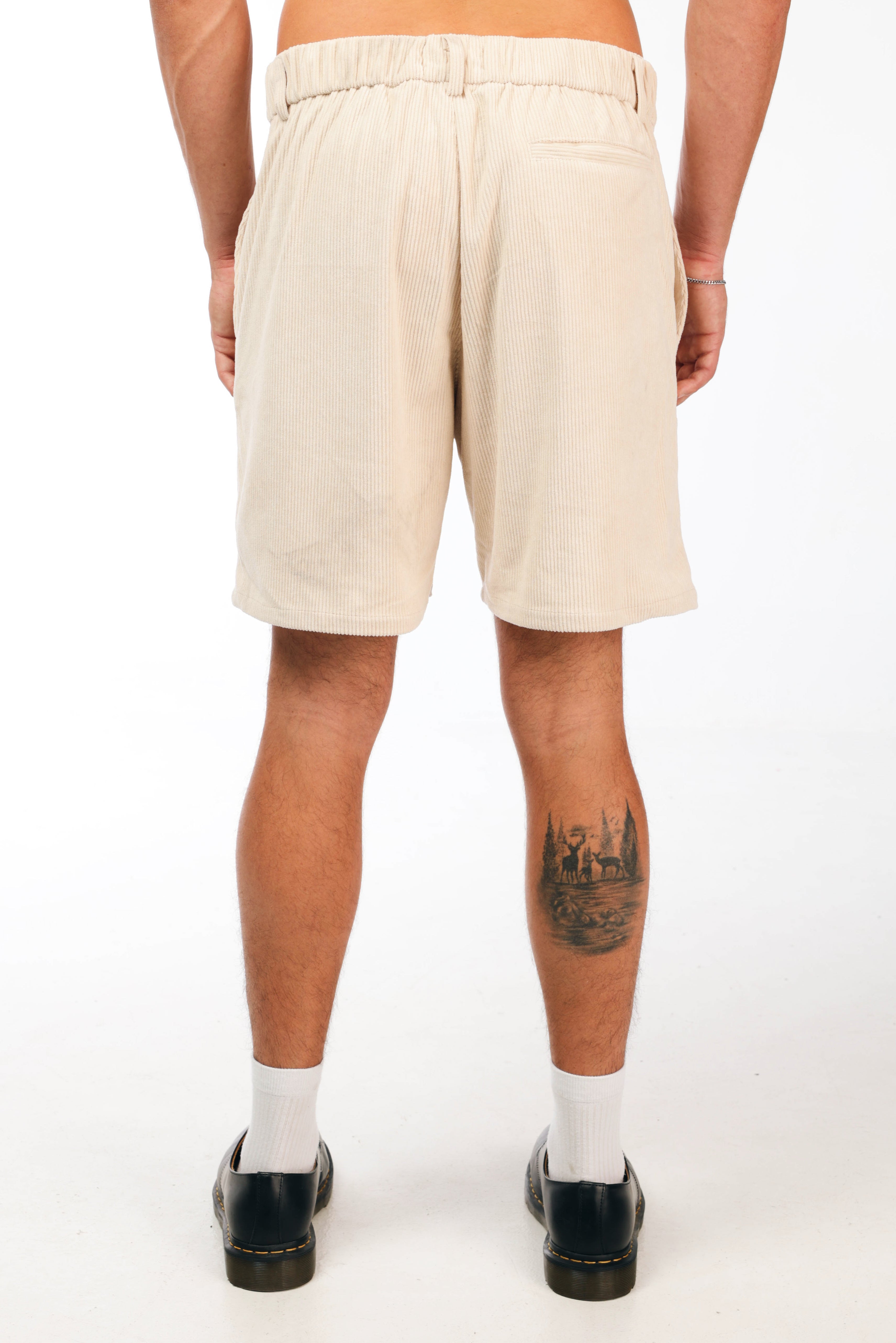 Cream corduroy short