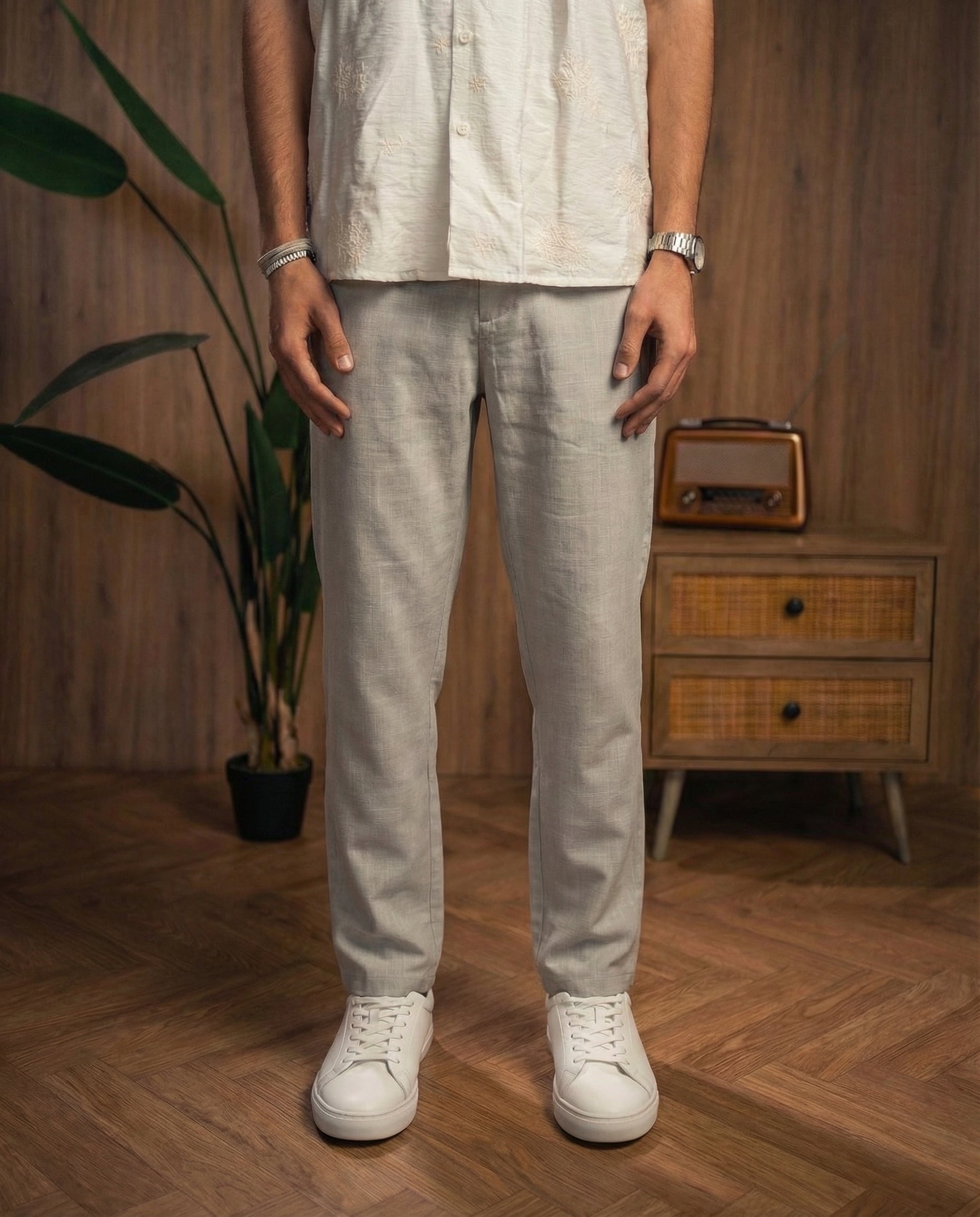 Light Gray Elegant TR Pants