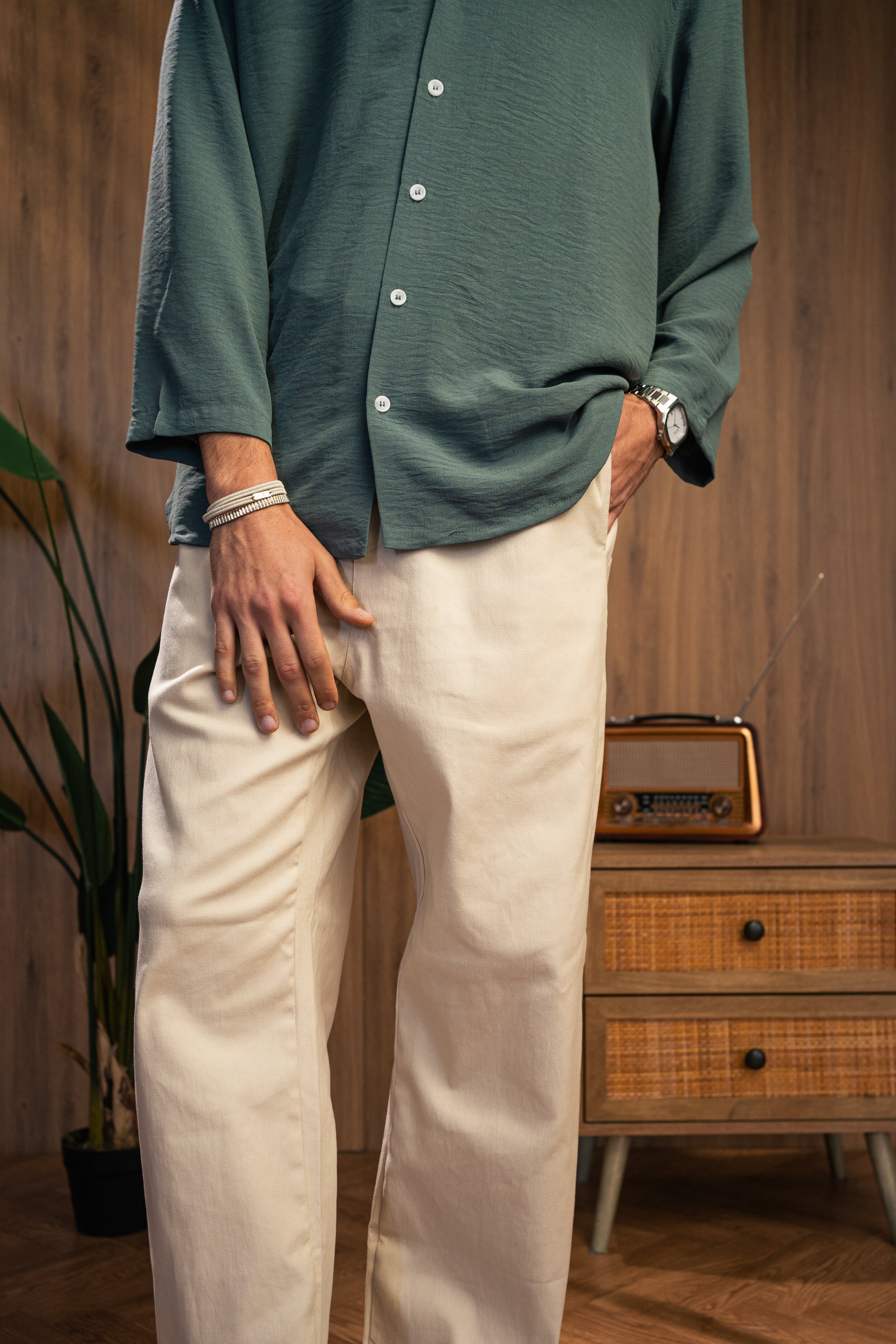 Cream Wide Pants
