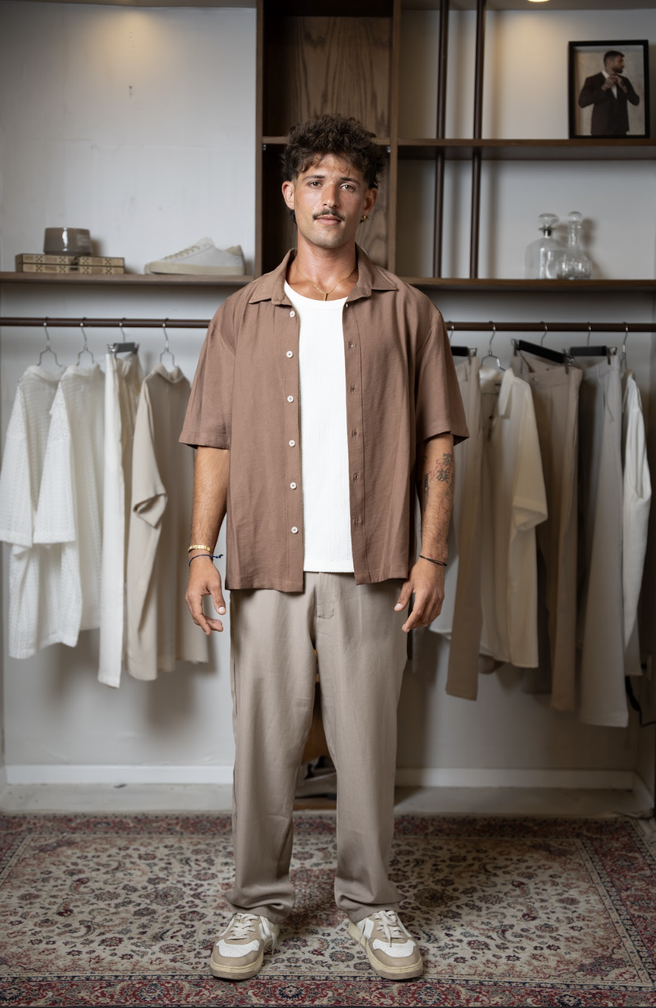 Brown Tencel Oversized Shirt
