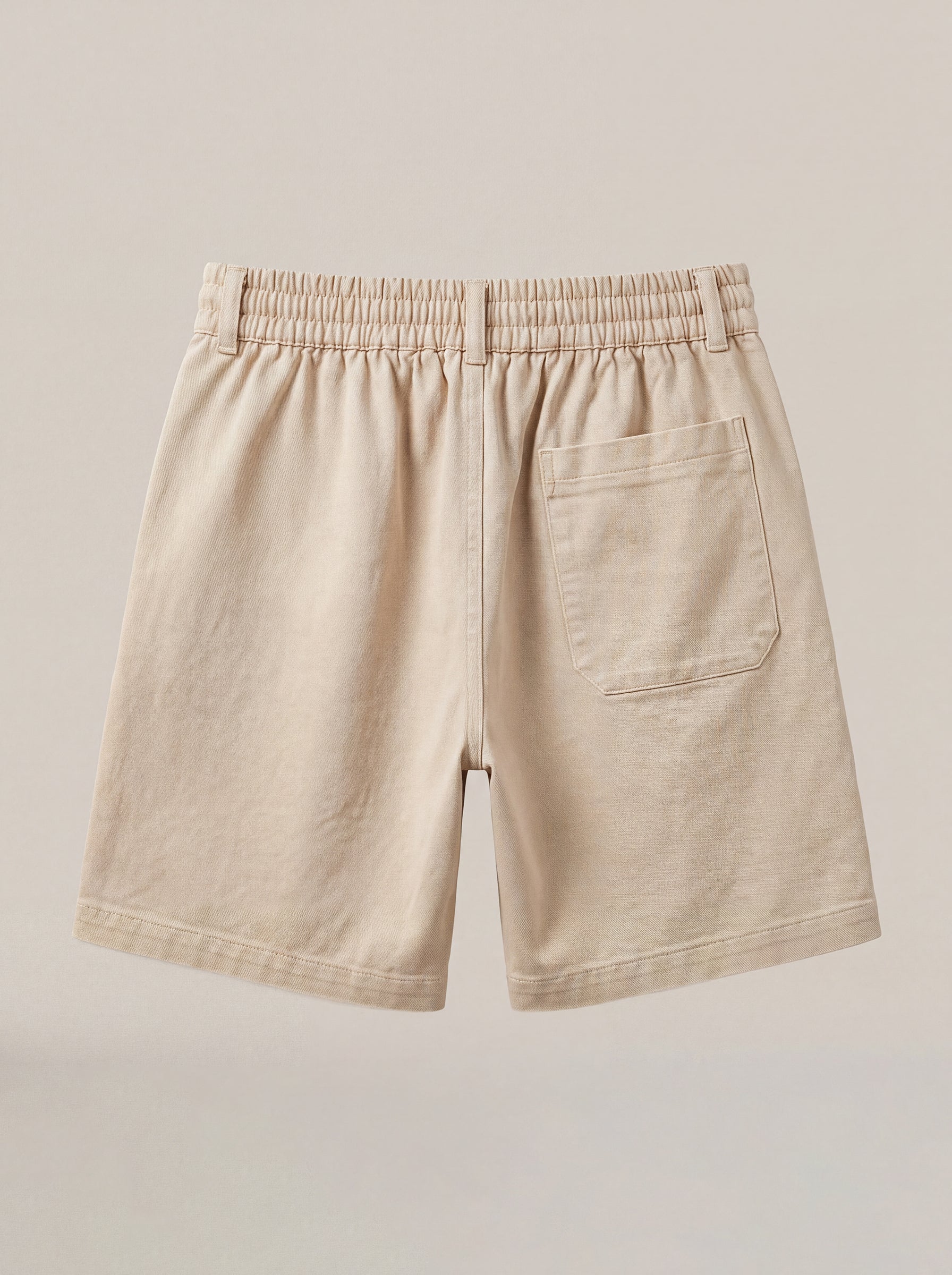 Beige Drill Shorts