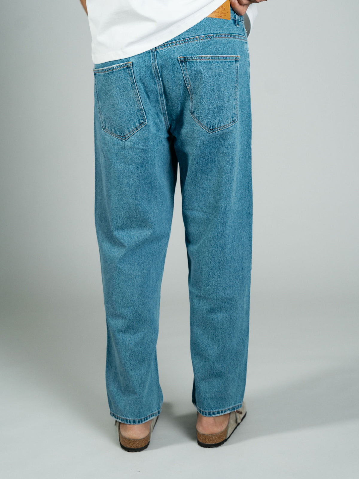 Light Blue Wash Straight Leg Jeans