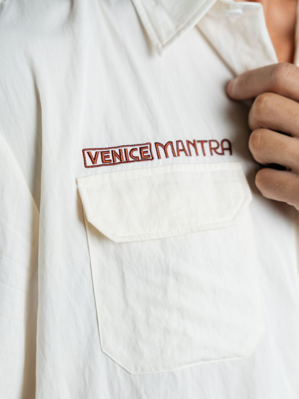 White Boxy Embroidered Buttoned Shirt