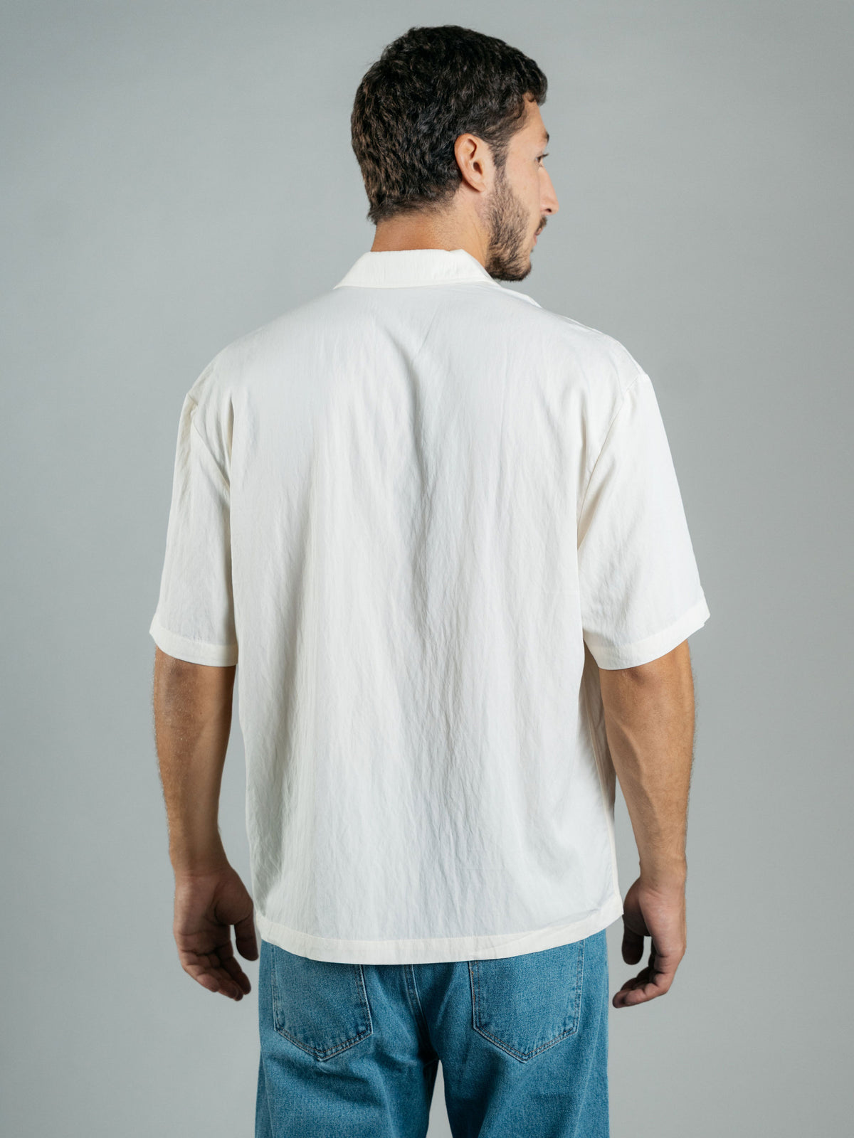 White Boxy Embroidered Buttoned Shirt