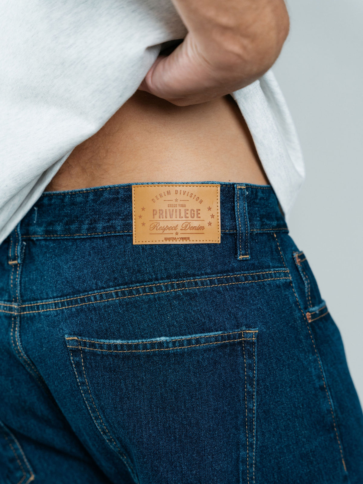 Dark Blue Wash Straight Leg Jeans